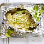 Steamed fish with ginger & spring onion