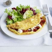 Feta and tomato omlette