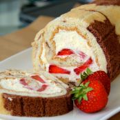 Vanilla & Strawberry Swiss Roll