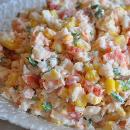 Crab, Corn and Pepper Rice Salad