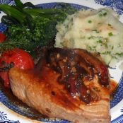 Chilli Salmon Steak with Shiitake mushrooms