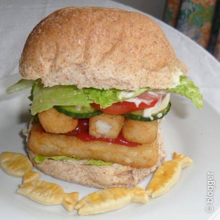 Double Decker Fish Finger Sandwich