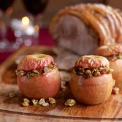 Savoury baked Pink Lady® apples with Sunday roast pork shoulder