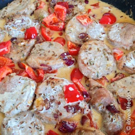 Pork - Spiced Pork Tenderloin in a Red Pepper Cream Sauce