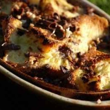 Choco-nuts brioche bread and butter pudding