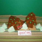 Christmas tree biscuits with clementine juice and chocolate chips