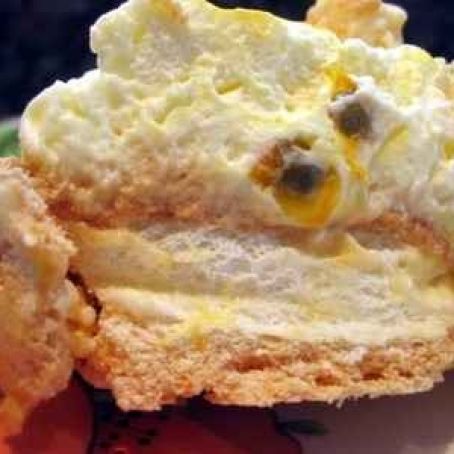 Exotic passion fruit pavlova