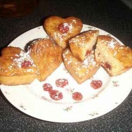 Little cherry heart cakes