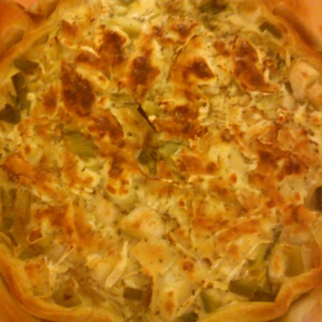 Leek and fresh goats cheese quiche