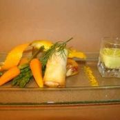 Salmon Pastry Parcels with Asparagus and Baby Carrots