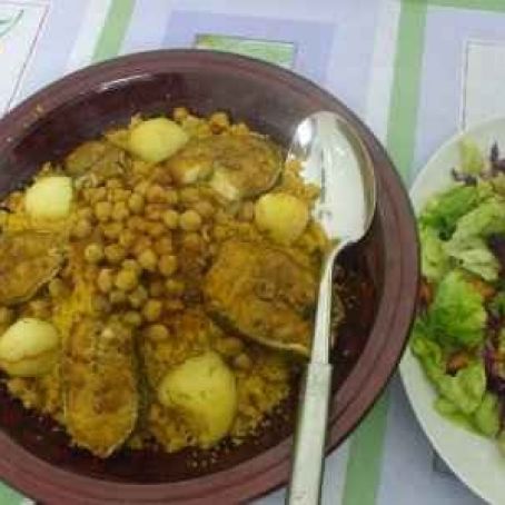 Couscous with sea bass with an explosion of spices