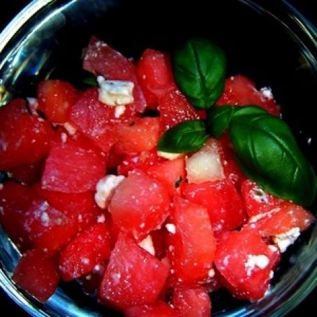 Watermelon, feta & basil salad