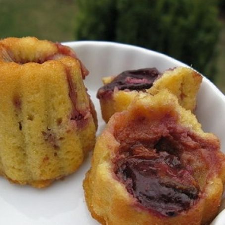 Little Damson plum filled sponge cakes