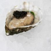 Oysters with champagne and caviar