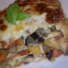 Colourful vegetable lasagne