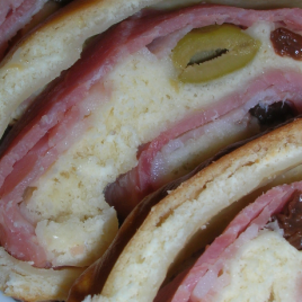 French ham and olive bread
