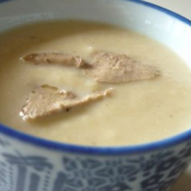 Celery soup with foie gras