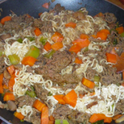 Fried noodles with beef
