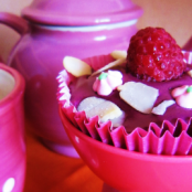 Duo of chocolate and raspberry cupcakes