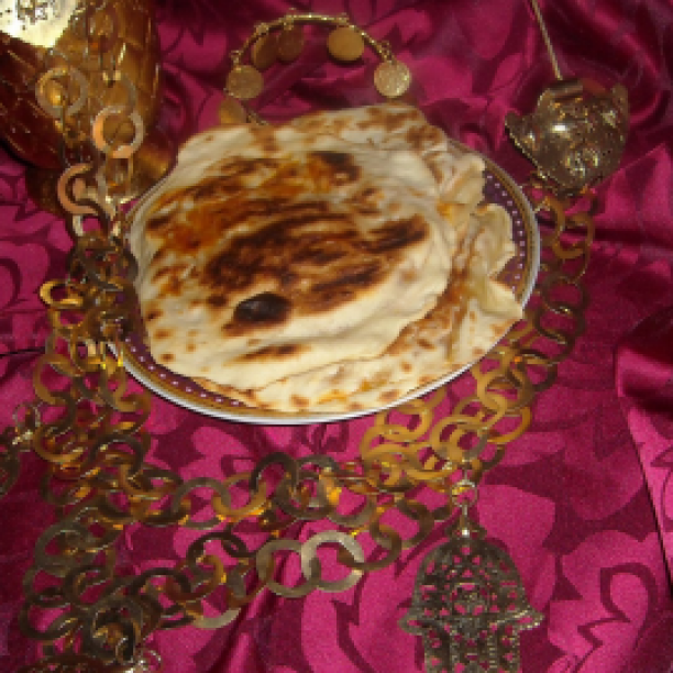 Tunisian Carrot naan bread or Mtabga