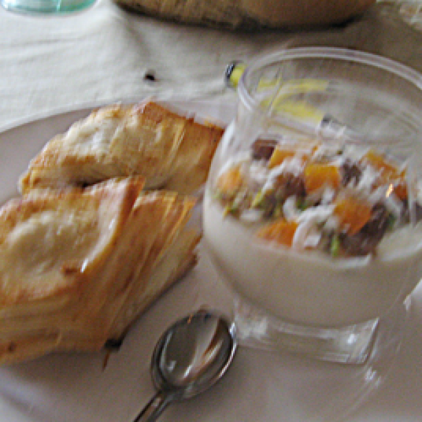 Rice pudding with orange blossom