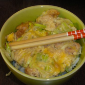 Oyakodon (rice with chicken and leek omelette) - Step 6