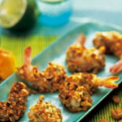 Crispy prawns with peanuts