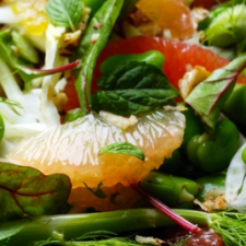 Colourful bean, orange and grapefruit salad