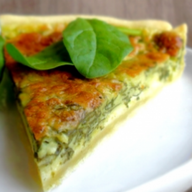 Saint Marcellin & spinach quiche