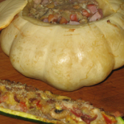 Stuffed Marrow and Courgettes