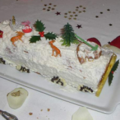 Christmas cake with raspberry