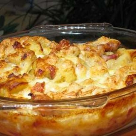 Potato and lardon savoy gratin