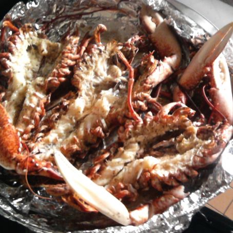Lobsters in foil