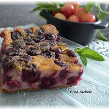 Cherry clafoutis with mint