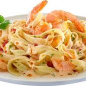 Tagliatelle with prawns in Philadelphia