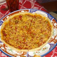 Easy chicken and olive quiche