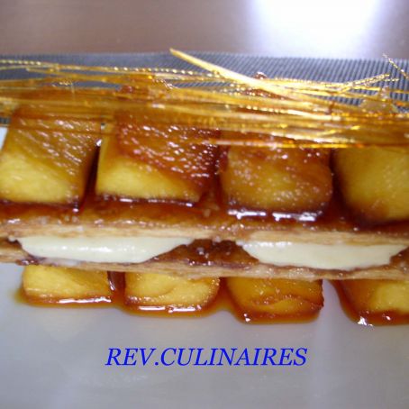 Caramelised apple millefeuille with crème chiboust