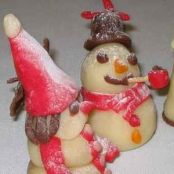 Christmas marzipan snowmen
