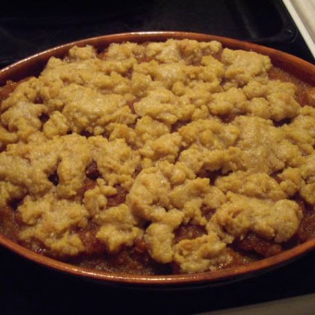 Apple and cinnamon crumble without milk
