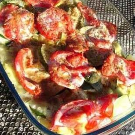 Ravioli bake with summer vegetables