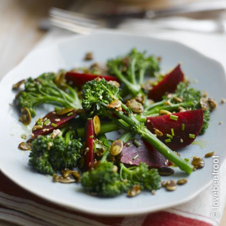 Tenderstem®, Beetroot & Toasted Seed Salad with Lemon Dressing