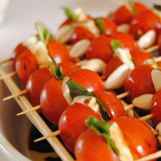 Tomato and mozzarella sticks